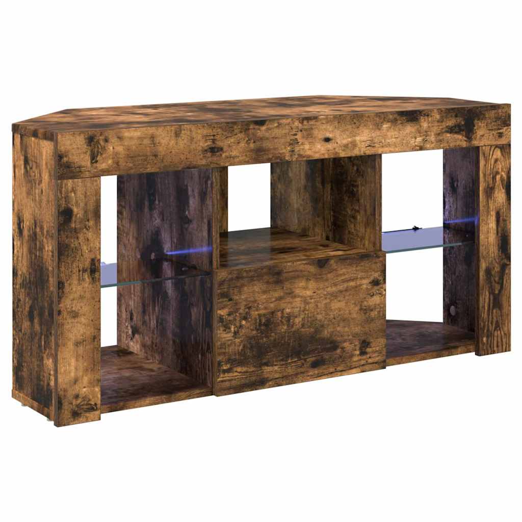 Mobile TV LED Angolare 100 x 40 x 50 cm Rovere fumé | homemem39