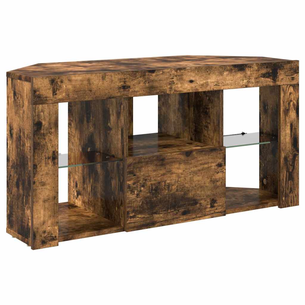 Mobile TV LED Angolare 100 x 40 x 50 cm Rovere fumé | homemem39