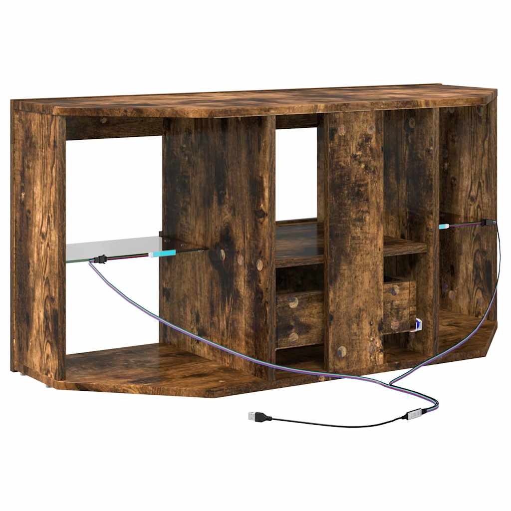 Mobile TV LED Angolare 100 x 40 x 50 cm Rovere fumé | homemem39