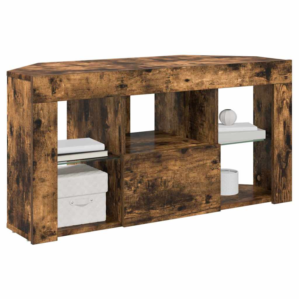 Mobile TV LED Angolare 100 x 40 x 50 cm Rovere fumé | homemem39