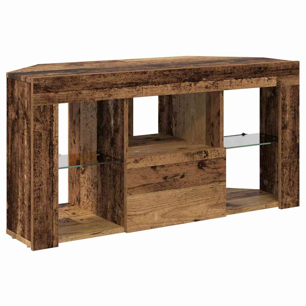 Mobile TV LED Angolare 100 x 40 x 50 cm Legno vecchio | homemem39