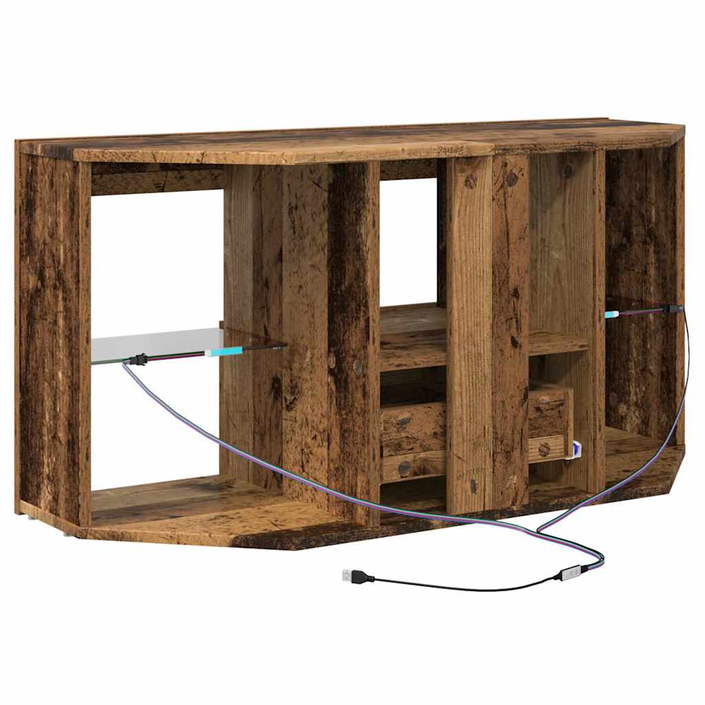 Mobile TV LED Angolare 100 x 40 x 50 cm Legno vecchio | homemem39