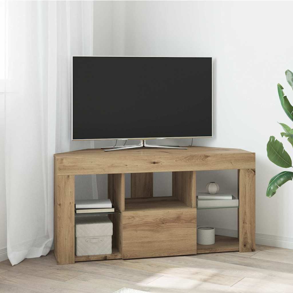 Mobile TV LED Angolare 100 x 40 x 50 cm Rovere artigianale