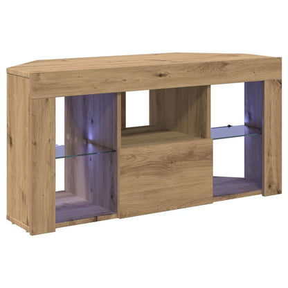 Mobile TV LED Angolare 100 x 40 x 50 cm Rovere artigianale