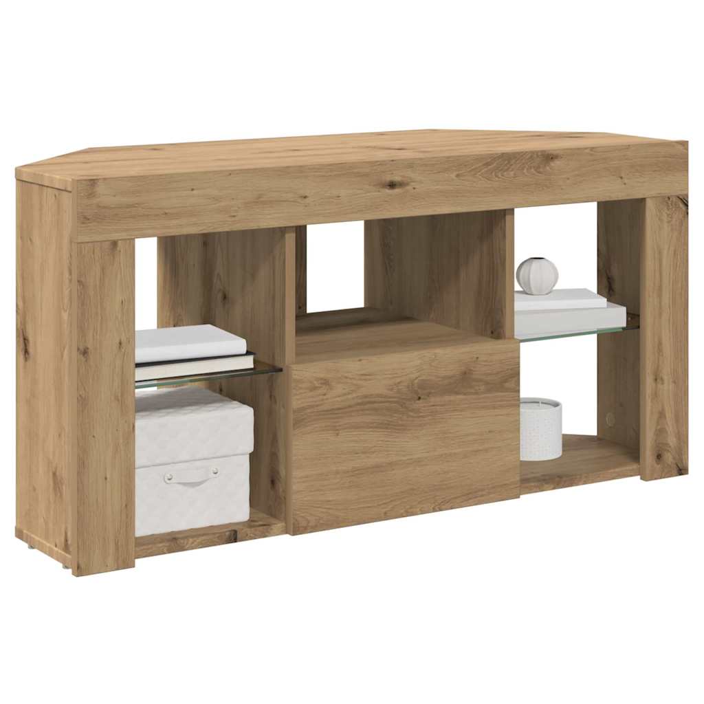 Mobile TV LED Angolare 100 x 40 x 50 cm Rovere artigianale