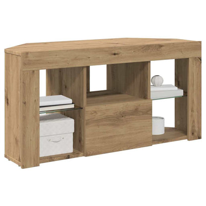 Mobile TV LED Angolare 100 x 40 x 50 cm Rovere artigianale