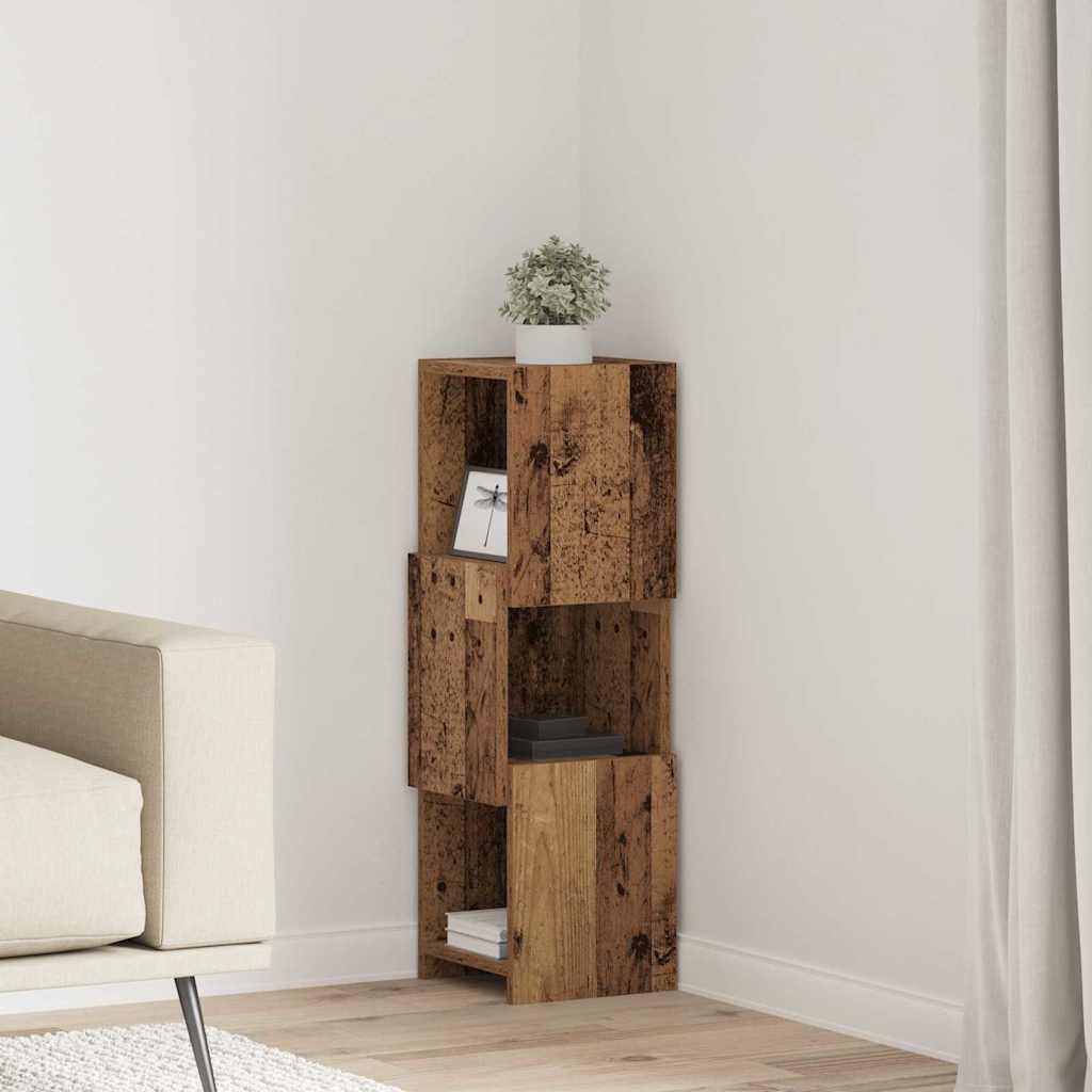 Mobile angolare 25,5x25x80cm Legno ingegnerizzato Legno vecchio | homemem39