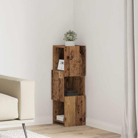 Mobile angolare 25,5x25x80cm Legno ingegnerizzato Legno vecchio | homemem39