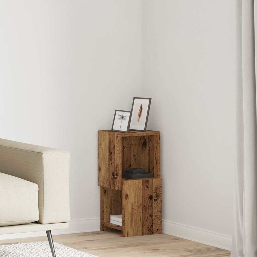 Mobile angolare 25,5x25x55cm Legno ingegnerizzato Legno vecchio | homemem39