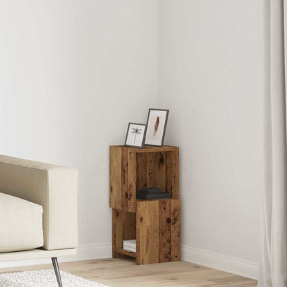 Mobile angolare 25,5x25x55cm Legno ingegnerizzato Legno vecchio | homemem39