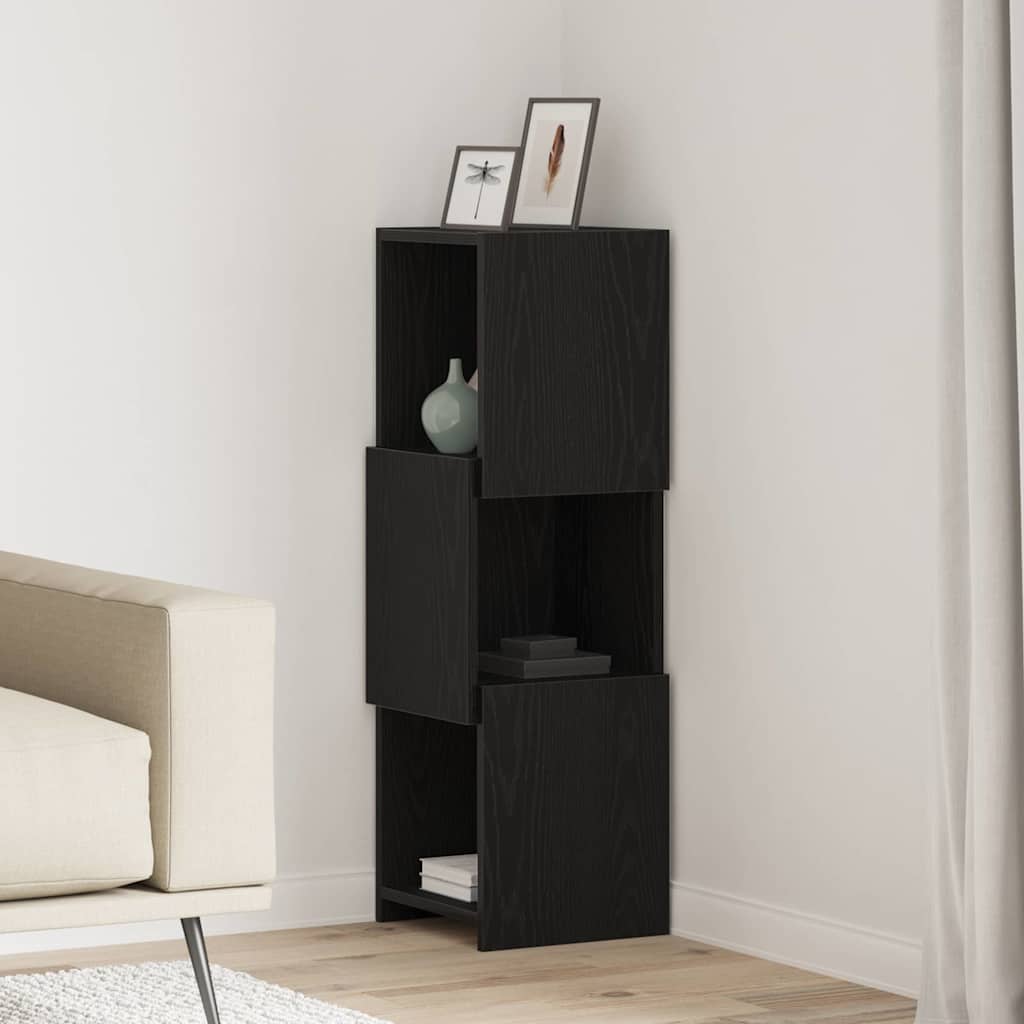 Mobile angolare 30,5x30x95cm Legno ingegnerizzato Rovere Nero - homemem39