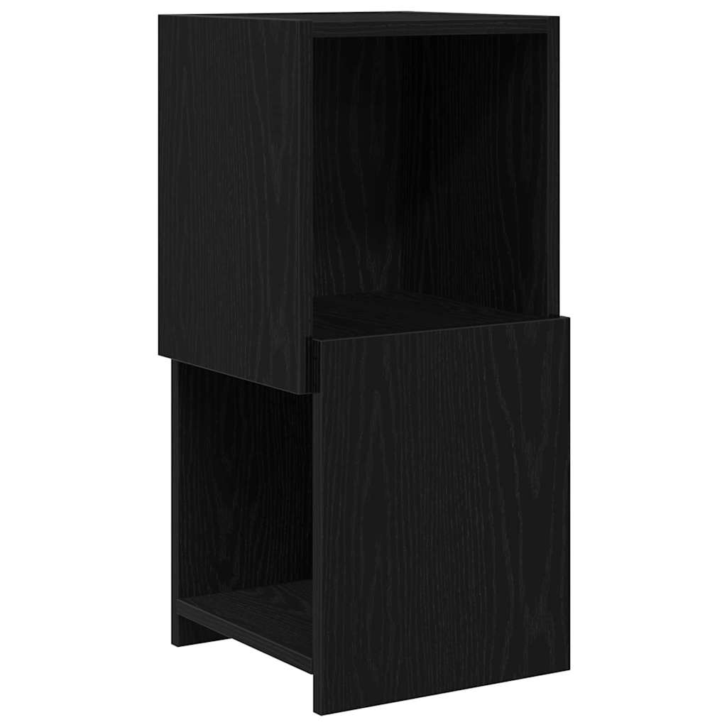 Mobile angolare 30,5x30x65cm Legno ingegnerizzato Rovere Nero - homemem39