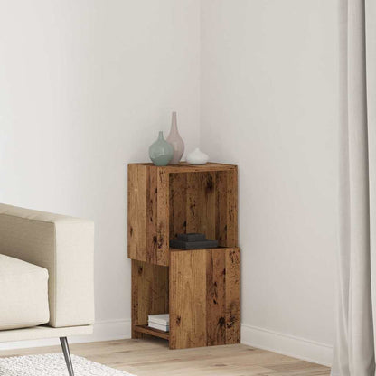 Mobile angolare 30,5x30x65cm Legno ingegnerizzato Legno vecchio | homemem39