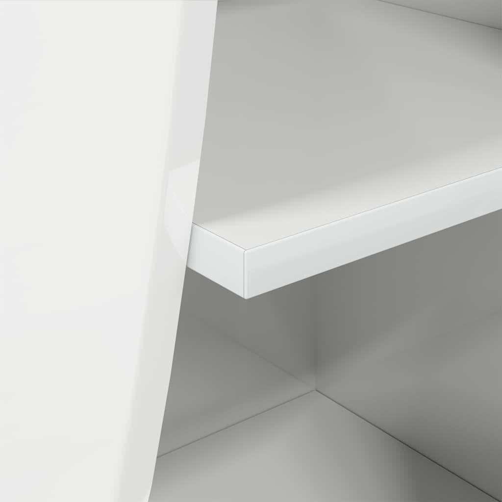 Mobile angolare Bianco Lucido 32x32x102cm Legno multistrato | homemem39