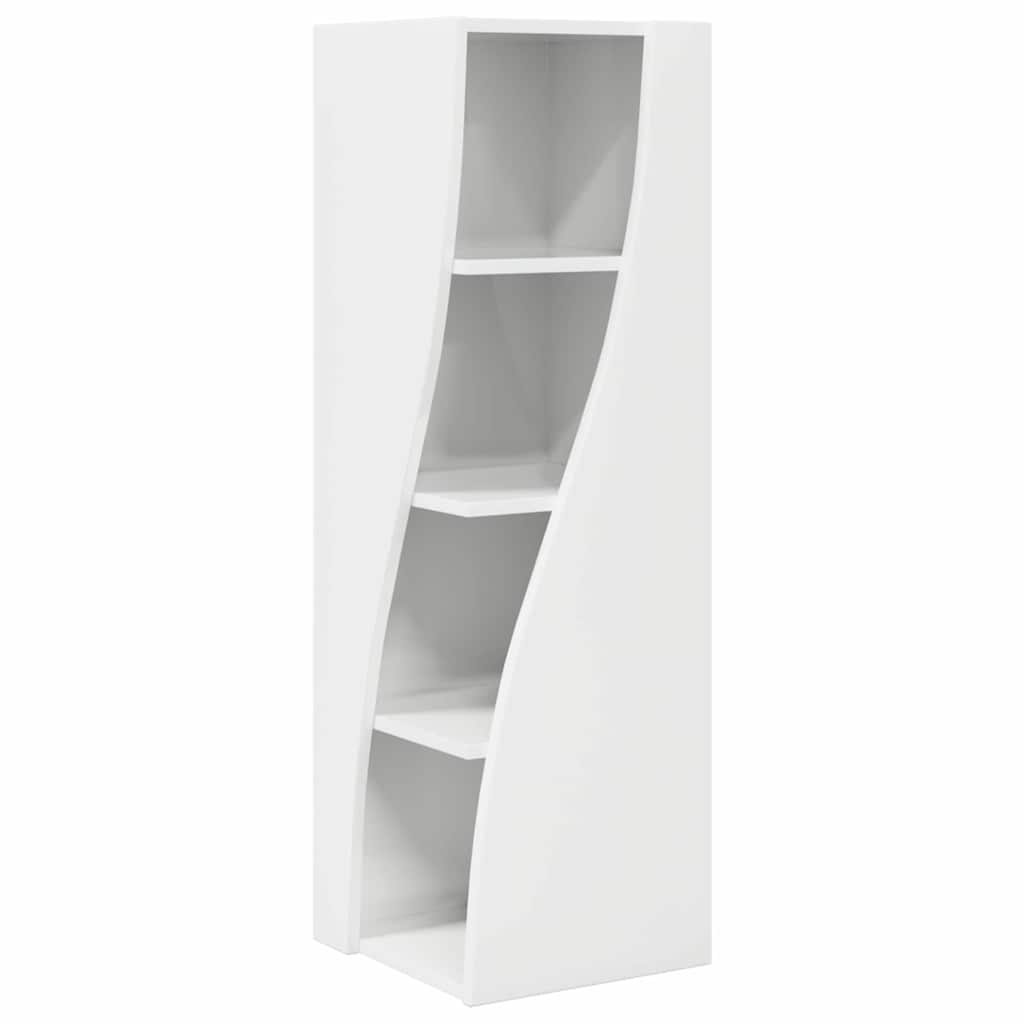 Mobile angolare Bianco Lucido 32x32x102cm Legno multistrato | homemem39