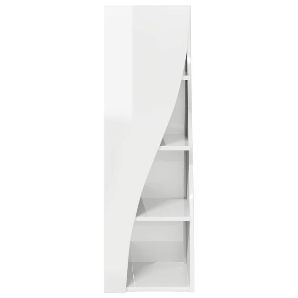 Mobile angolare Bianco Lucido 32x32x102cm Legno multistrato | homemem39