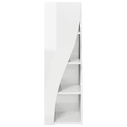 Mobile angolare Bianco Lucido 32x32x102cm Legno multistrato | homemem39
