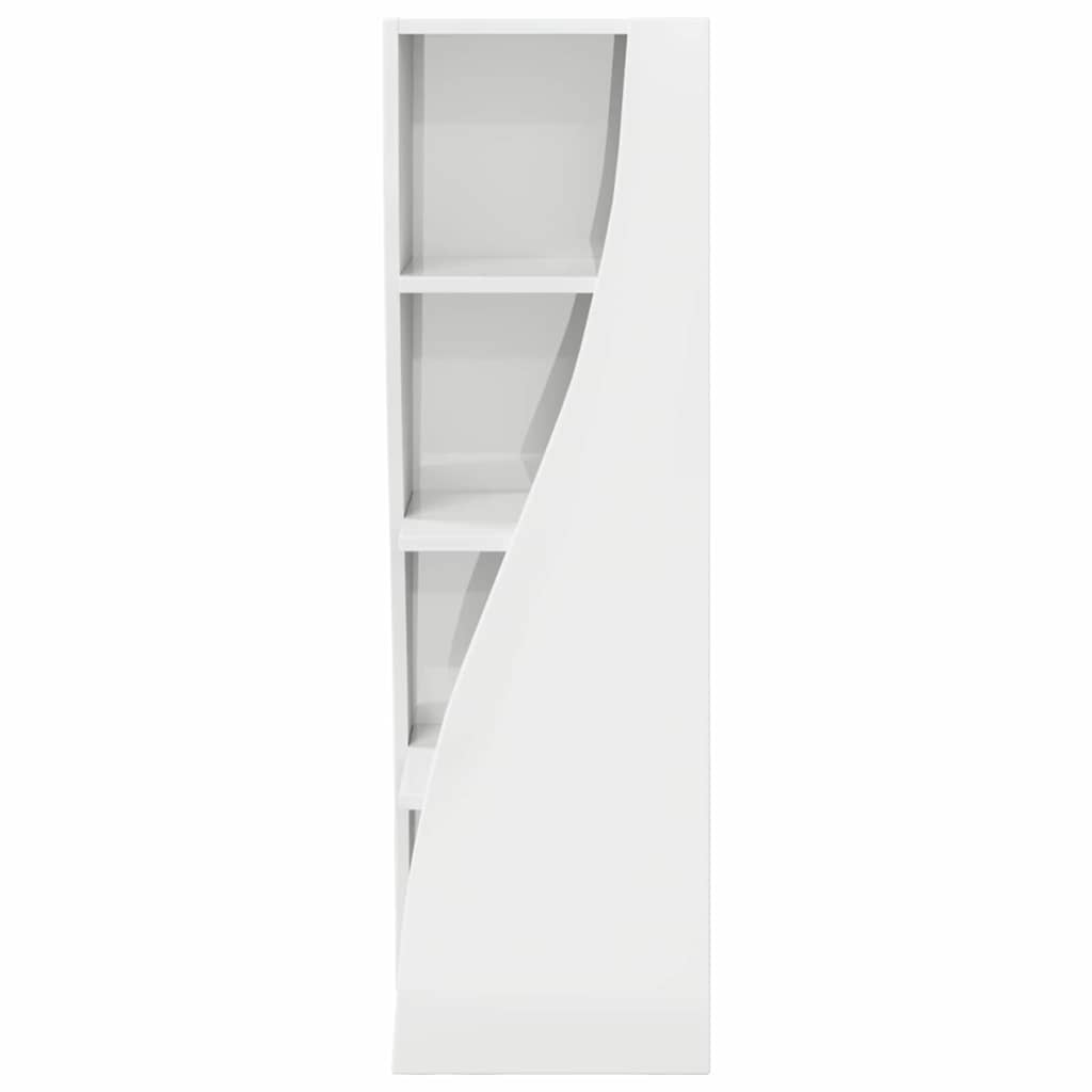 Mobile angolare Bianco Lucido 32x32x102cm Legno multistrato | homemem39