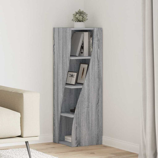 Mobile angolare Grigio Sonoma 32x32x102cm Legno multistrato | homemem39
