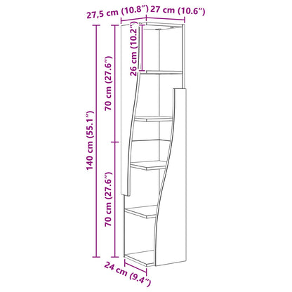 Mobile angolare 27,5x27x140cm Legno multistrato