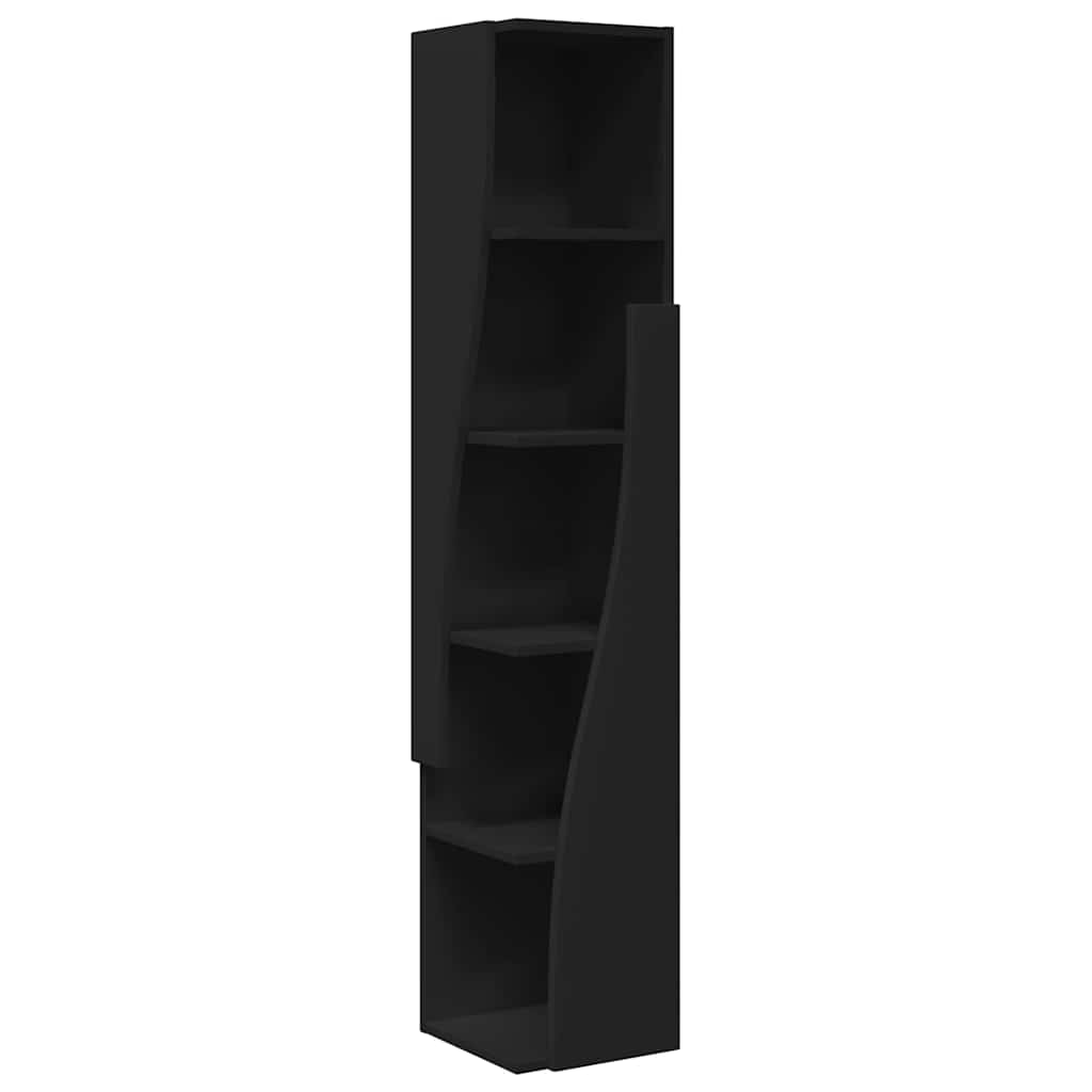 Mobile angolare Nero 27,5x27x140cm Legno multistrato | homemem39