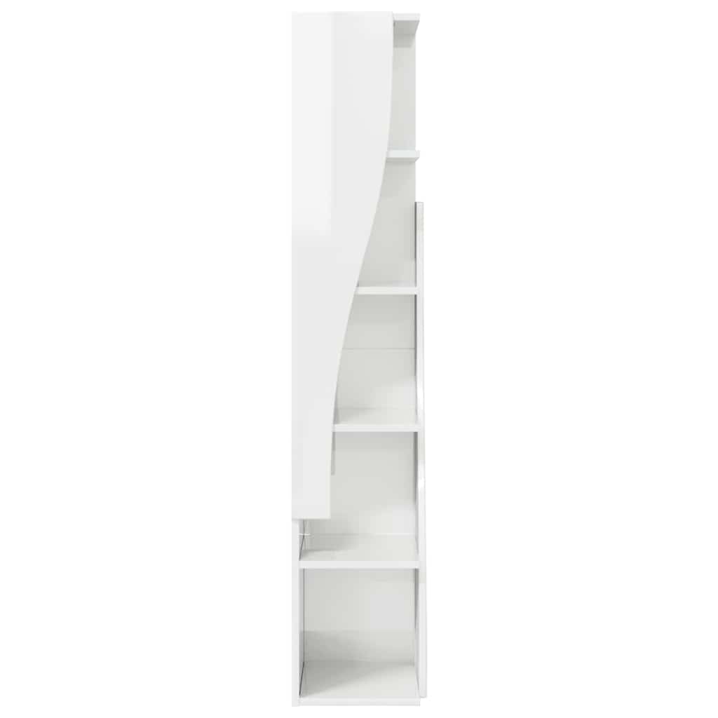 Mobile angolare Bianco Lucido 27,5x27x140cm Legno multistrato | homemem39