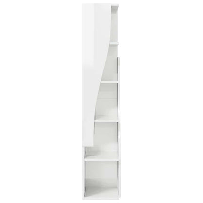 Mobile angolare Bianco Lucido 27,5x27x140cm Legno multistrato | homemem39