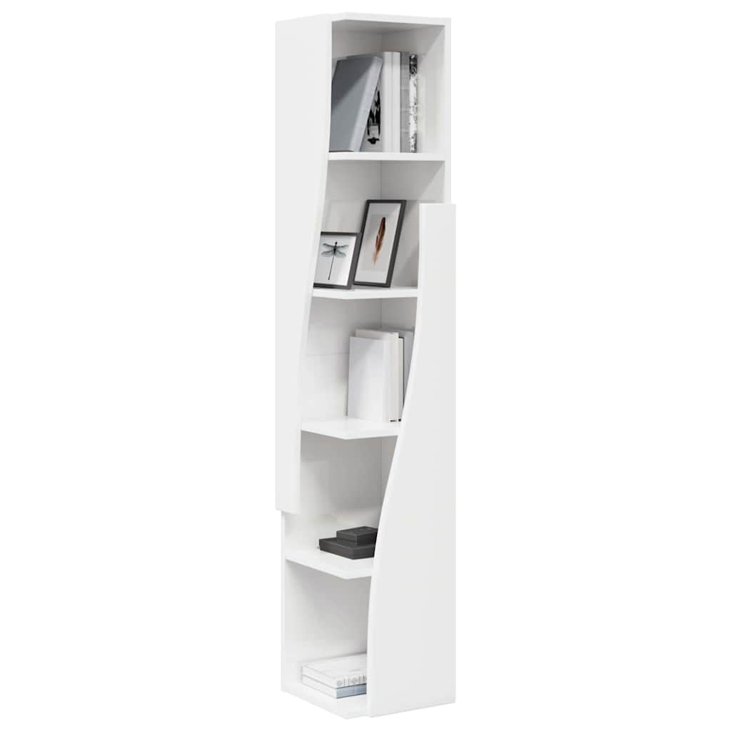 Mobile angolare Bianco Lucido 27,5x27x140cm Legno multistrato | homemem39