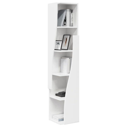 Mobile angolare Bianco Lucido 27,5x27x140cm Legno multistrato | homemem39