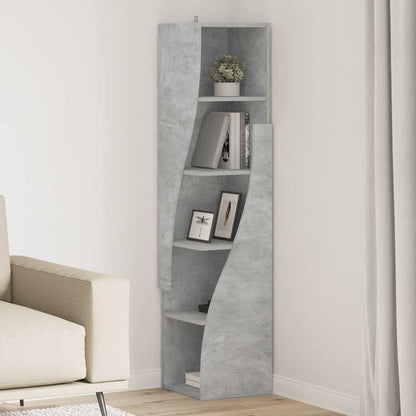 Mobile angolare Grigio cemento 32x32x140cm Legno multistrato | homemem39