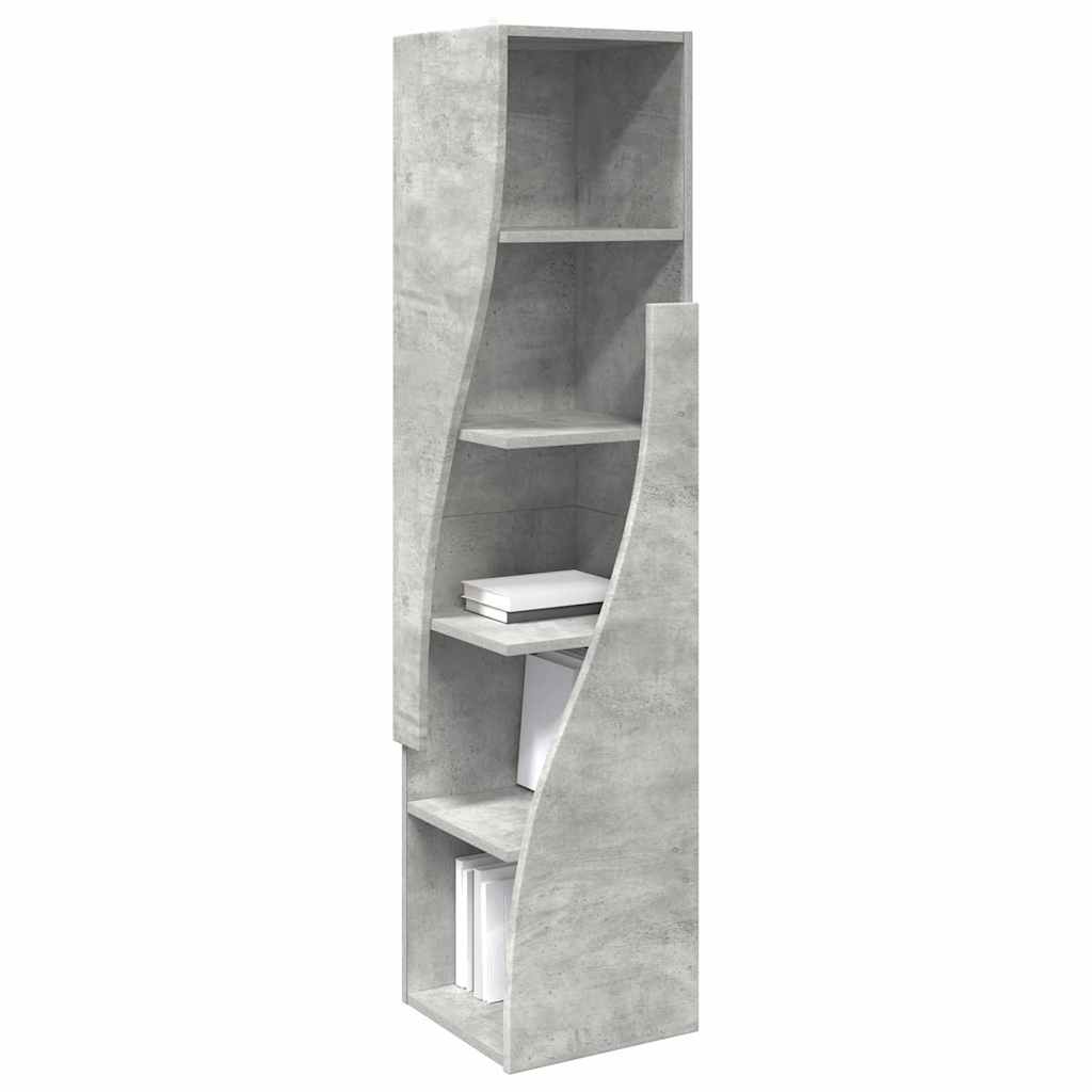 Mobile angolare Grigio cemento 32x32x140cm Legno multistrato | homemem39