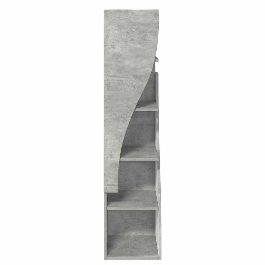 Mobile angolare Grigio cemento 32x32x140cm Legno multistrato | homemem39