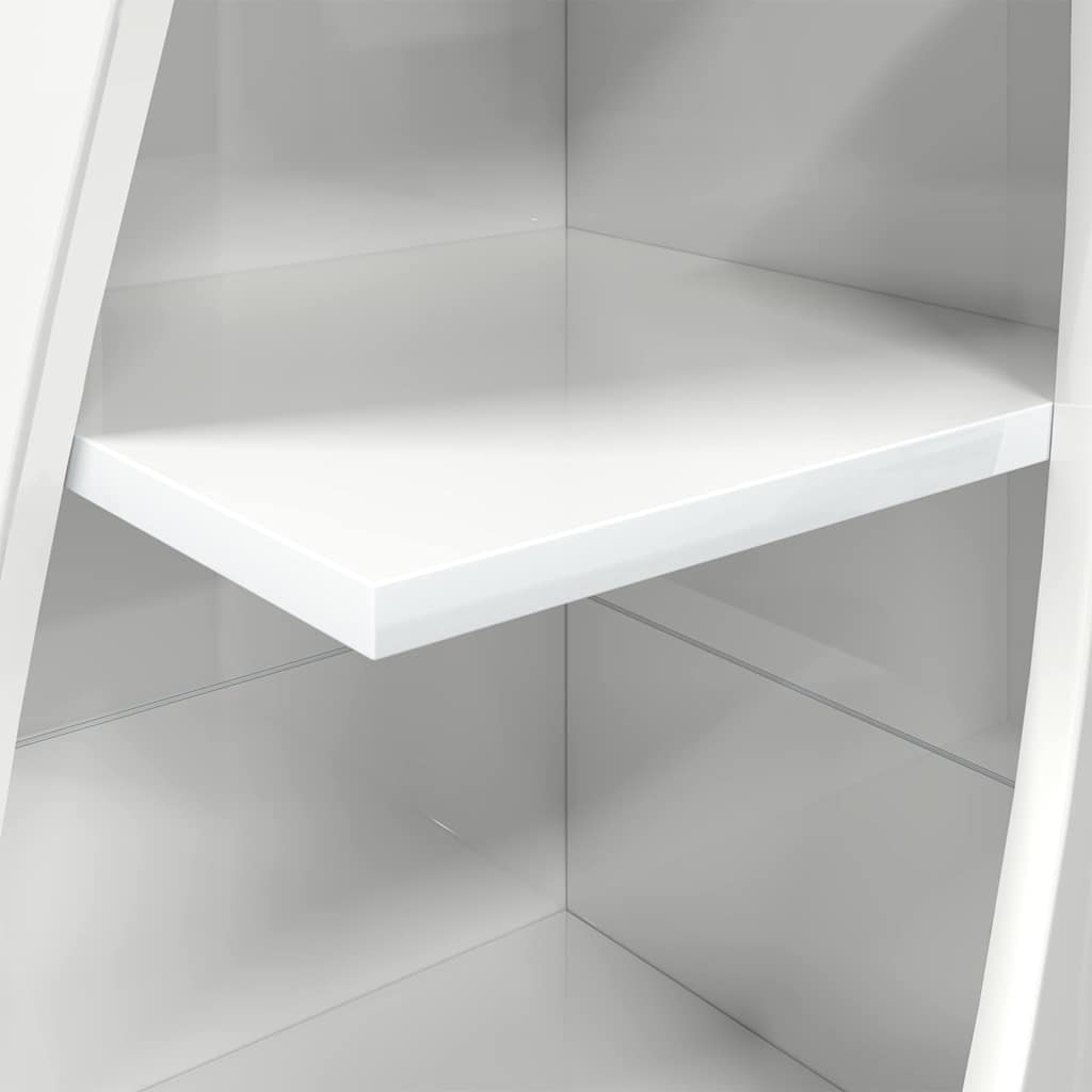 Mobile angolare Bianco Lucido 32x32x140cm Legno multistrato | homemem39