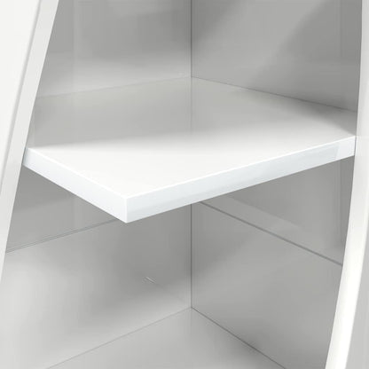 Mobile angolare Bianco Lucido 32x32x140cm Legno multistrato | homemem39