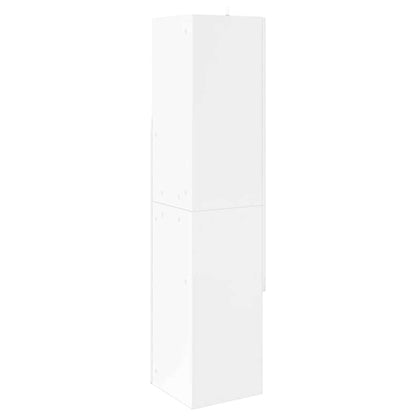 Mobile angolare Bianco Lucido 32x32x140cm Legno multistrato | homemem39
