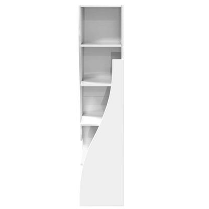 Mobile angolare Bianco Lucido 32x32x140cm Legno multistrato | homemem39