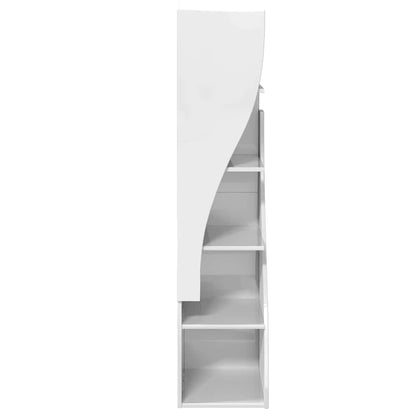 Mobile angolare Bianco Lucido 32x32x140cm Legno multistrato | homemem39