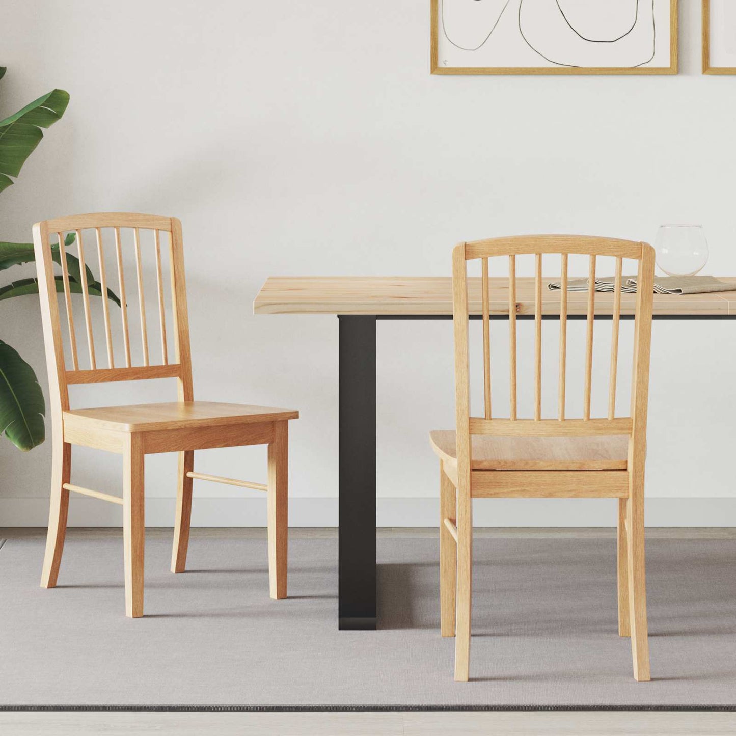 Sedie da pranzo 2 pcs Naturale 50 x 52,5 x 91 cm | homemem39