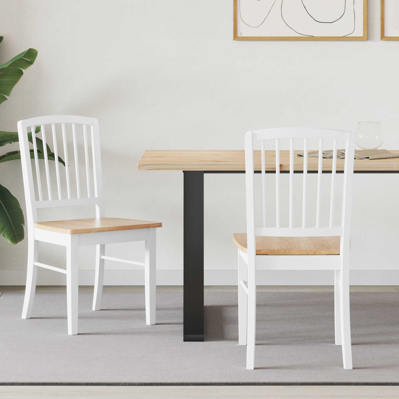 Sedie da pranzo 2 pcs Bianco 50 x 52,5 x 91 cm | homemem39