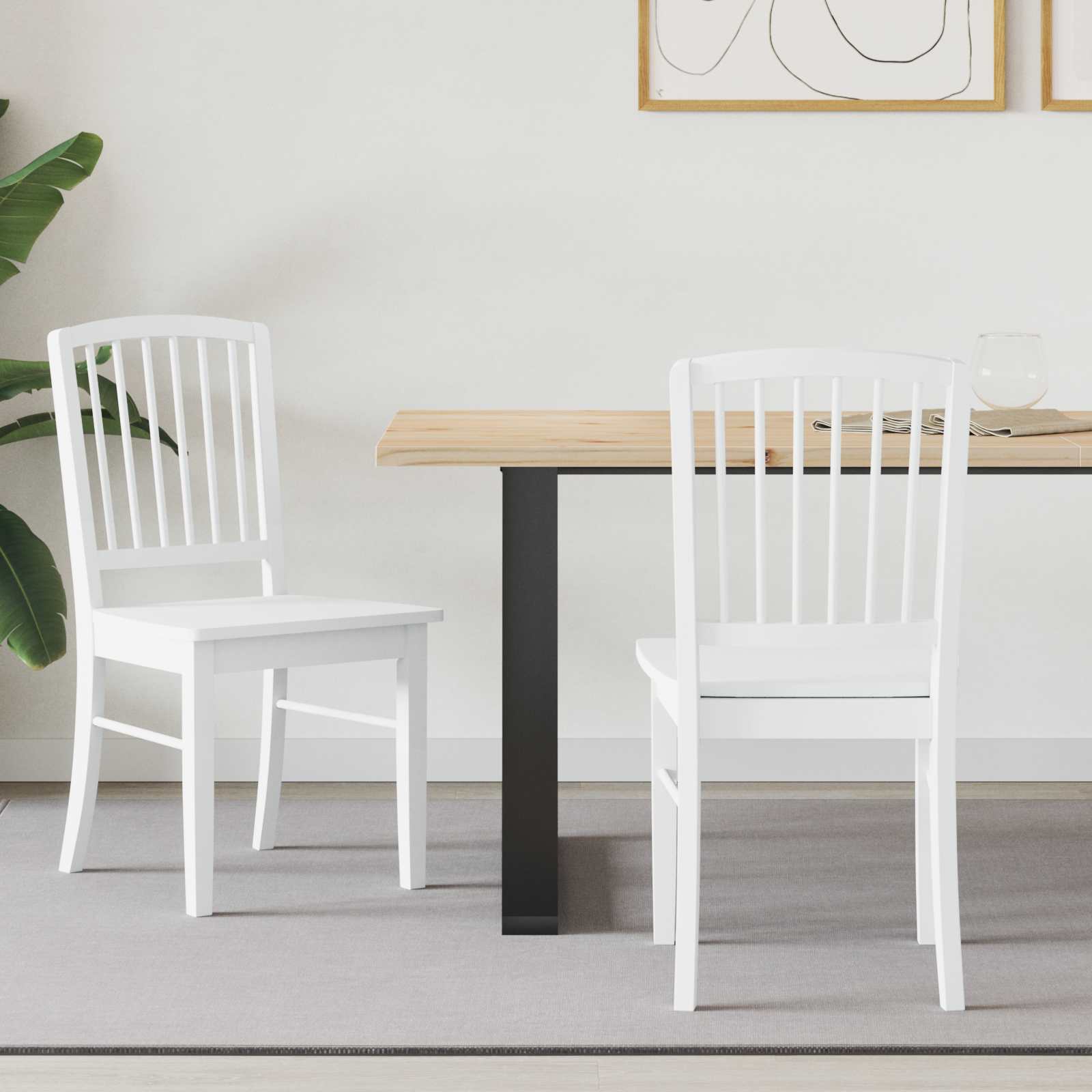Sedie da pranzo 2 pcs Bianco 50 x 52,5 x 91 cm | homemem39