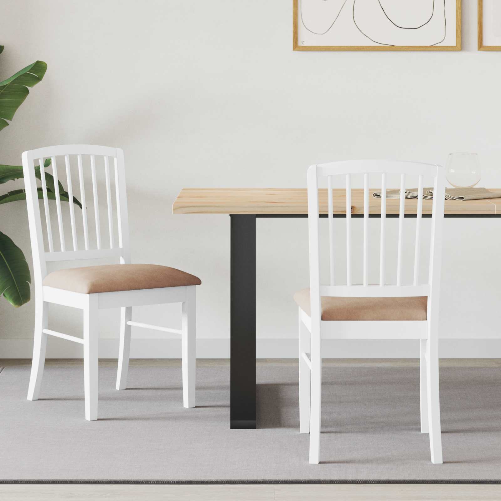 Sedie da pranzo 2 pcs Bianco 50 x 52,5 x 91 cm | homemem39