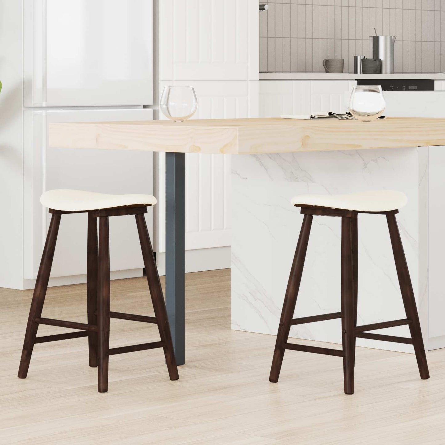Sedie da pranzo 2 pcs Marrone Chiaro 46 x 37 x 63 cm | homemem39