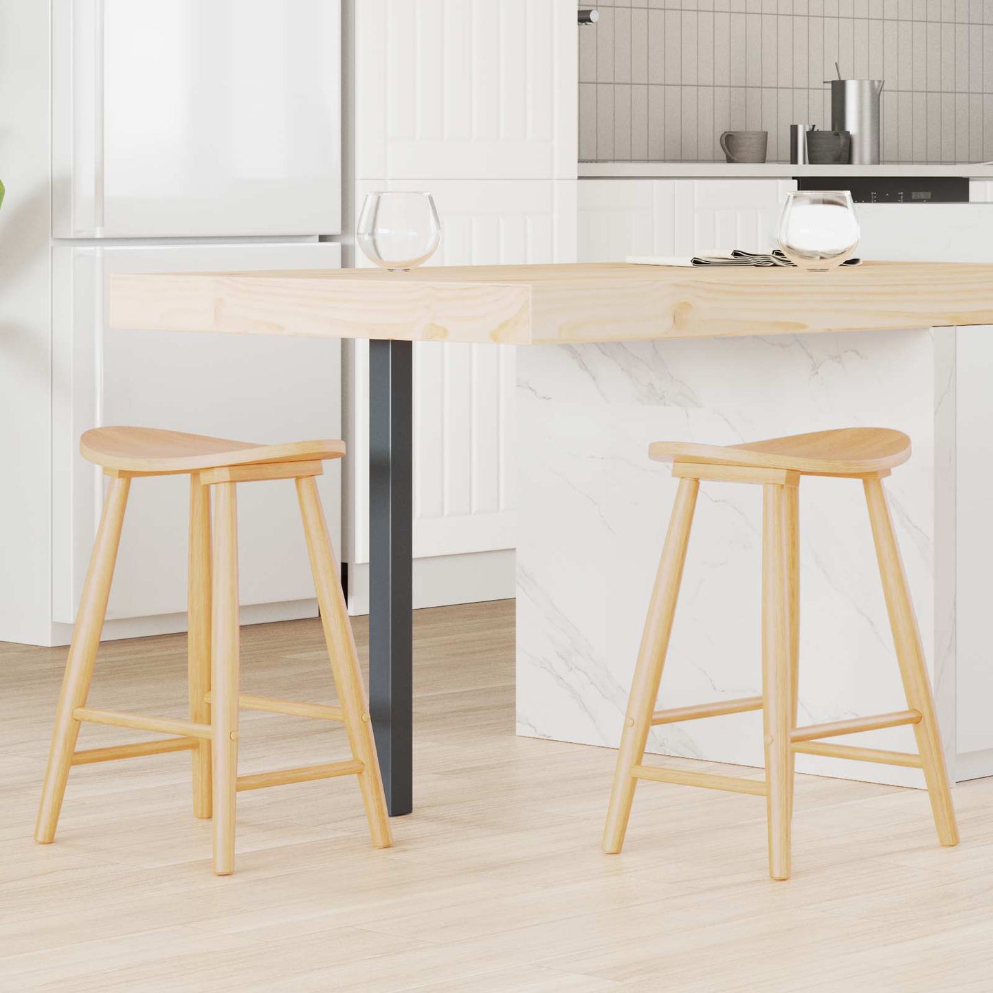 Sedie da pranzo 2 pcs Naturale 46 x 37 x 63 cm | homemem39