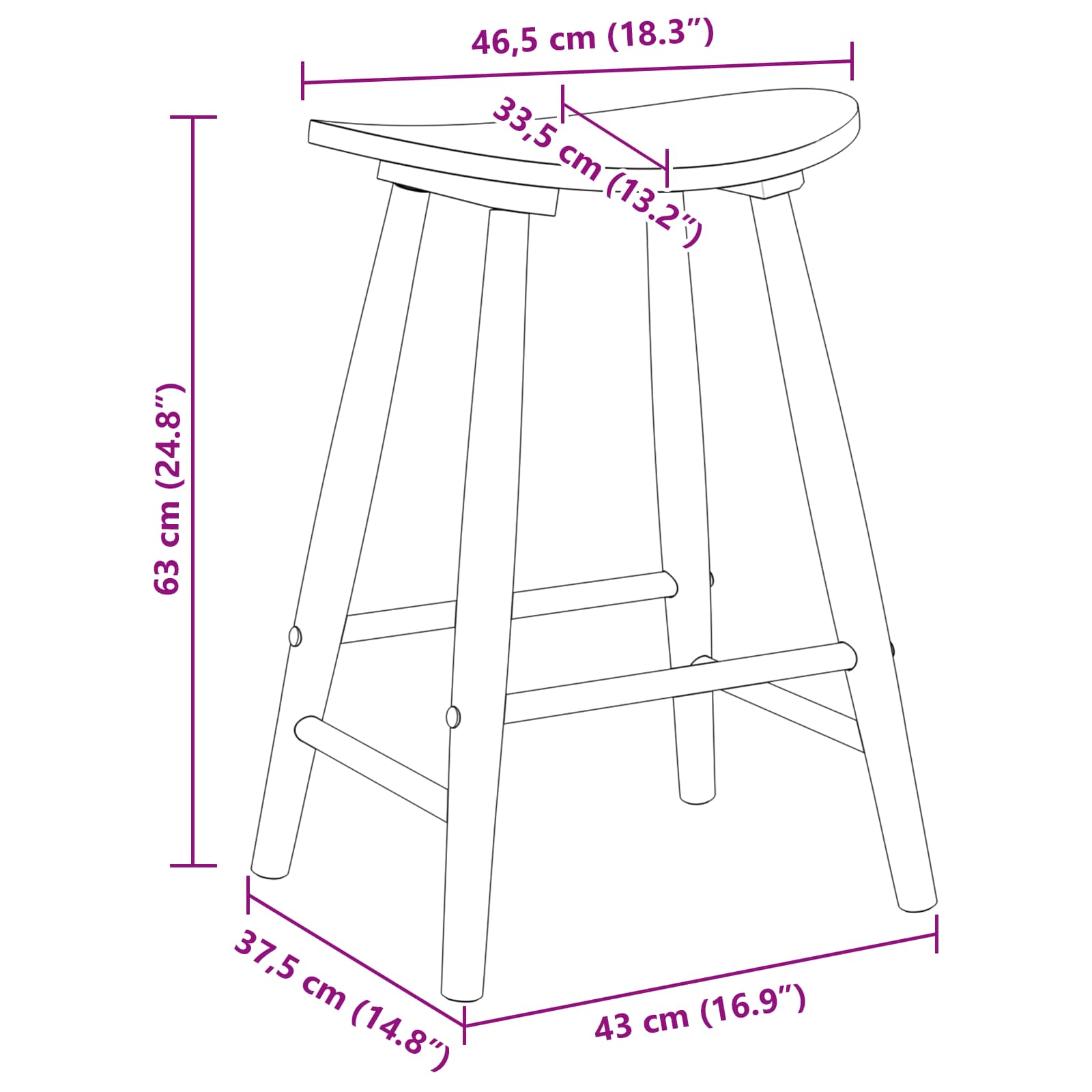 Sedie da pranzo 2 pcs Naturale 46 x 37 x 63 cm | homemem39