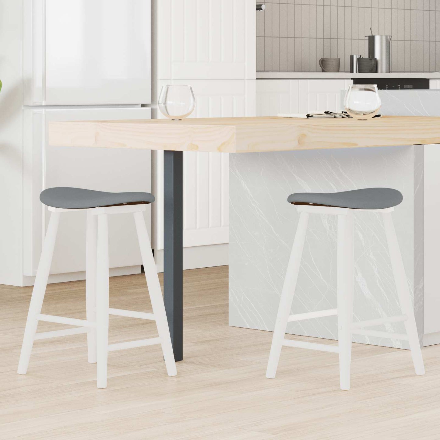 Sedie da pranzo 2 pcs Bianco 46 x 37 x 63 cm | homemem39