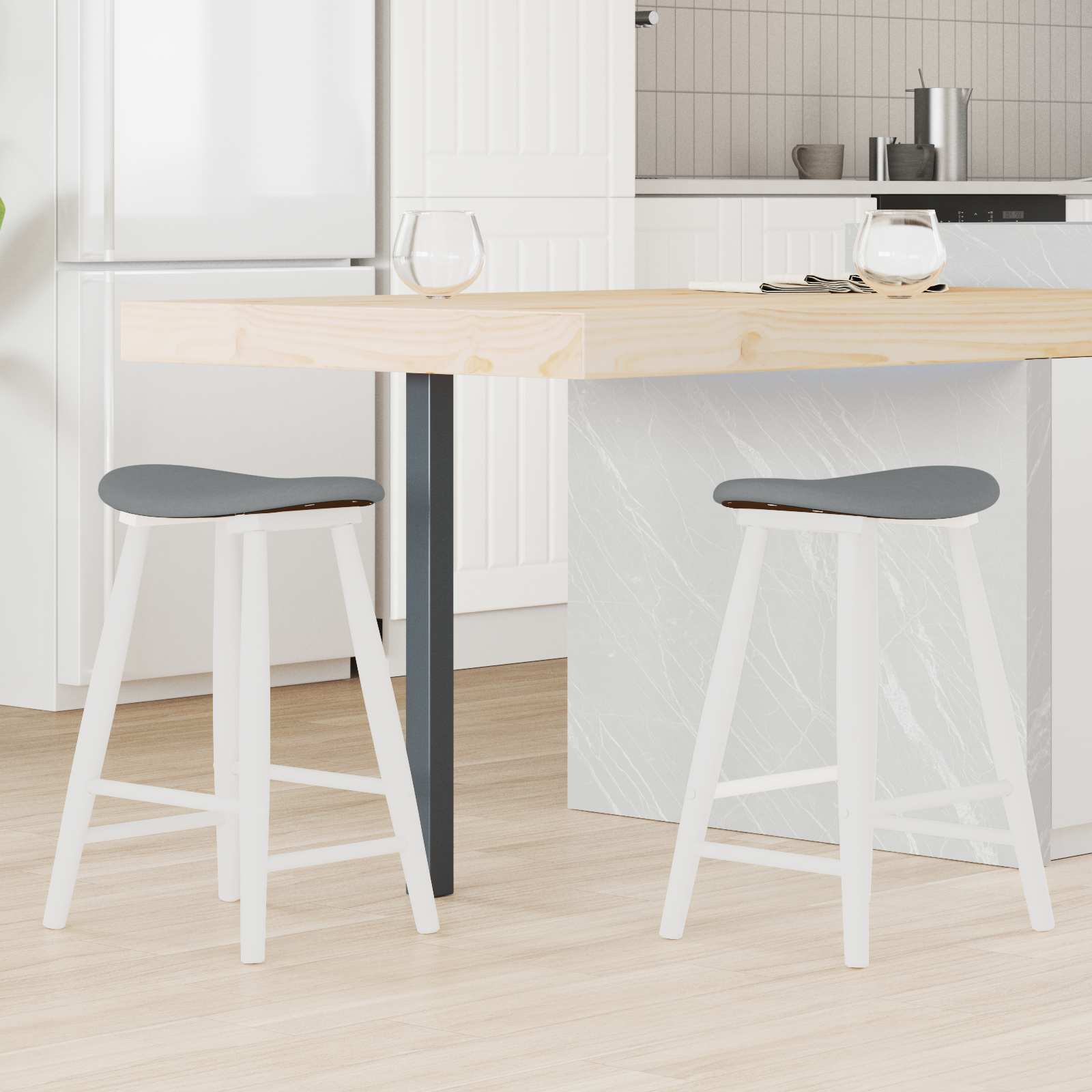Sedie da pranzo 2 pcs Bianco 46 x 37 x 63 cm | homemem39
