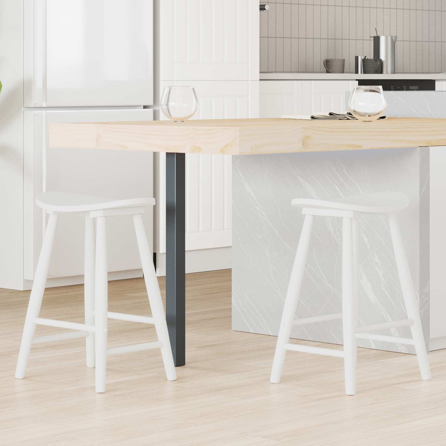 Sedie da pranzo 2 pcs Bianco 46 x 37 x 63 cm | homemem39