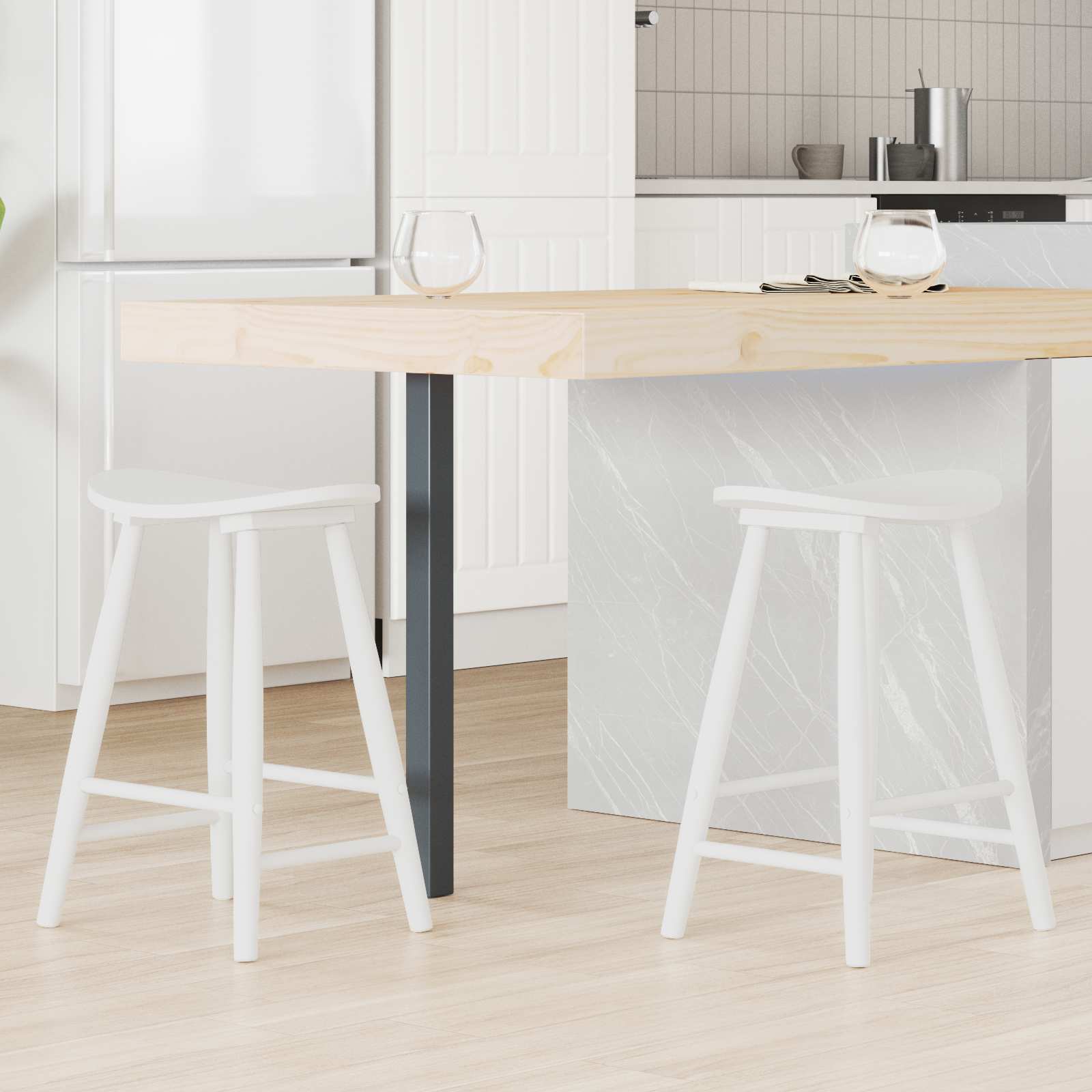 Sedie da pranzo 2 pcs Bianco 46 x 37 x 63 cm | homemem39