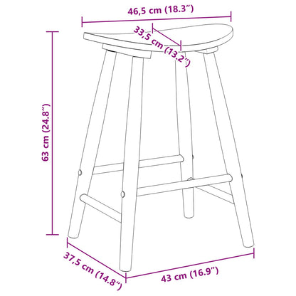 Sedie da pranzo 2 pcs Bianco 46 x 37 x 63 cm | homemem39
