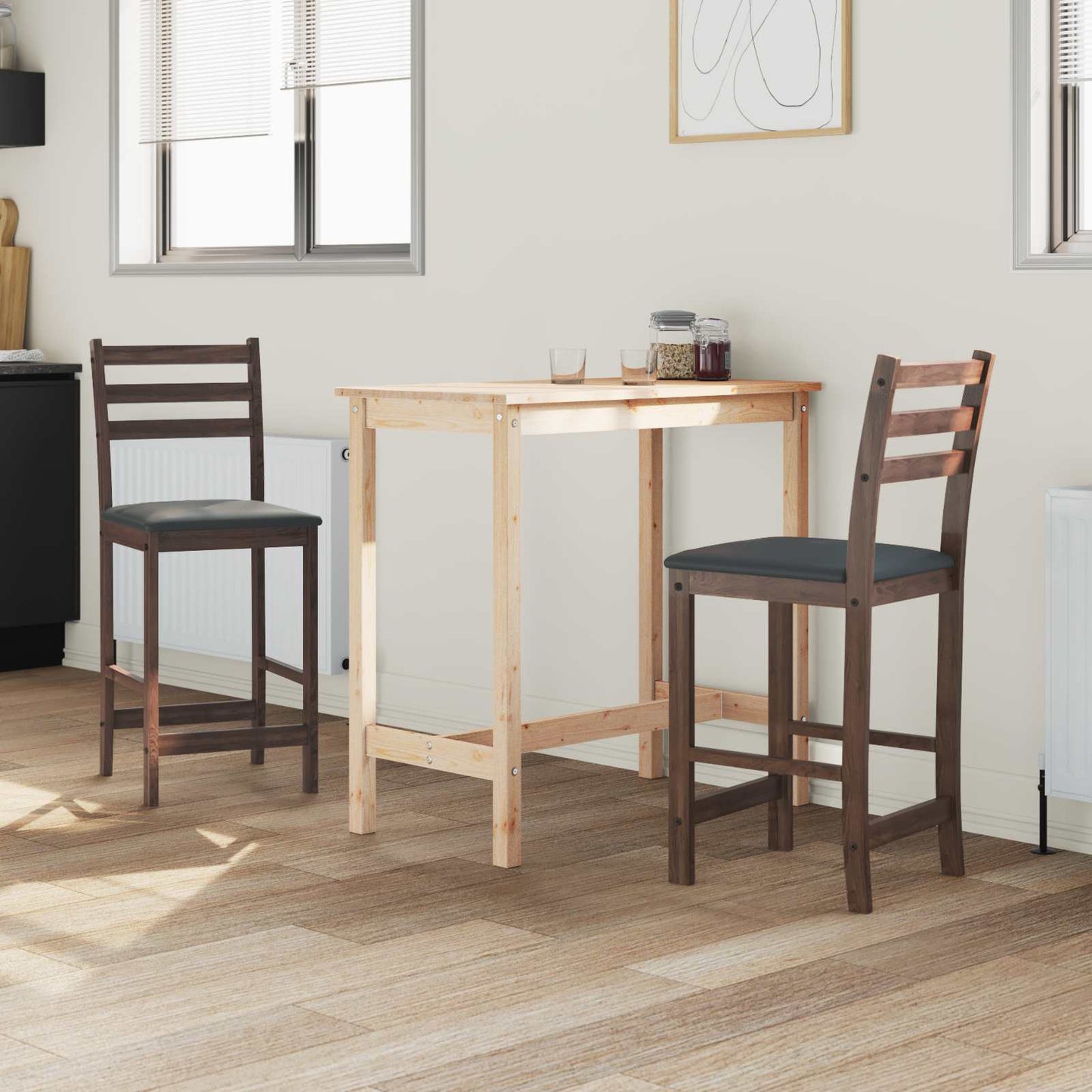 Sedie da pranzo 2 pcs Marrone Chiaro 40 x 47,5 x 99,5 cm | homemem39